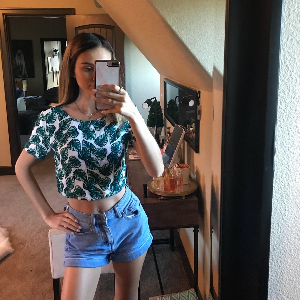 cute palm tree pacsun top